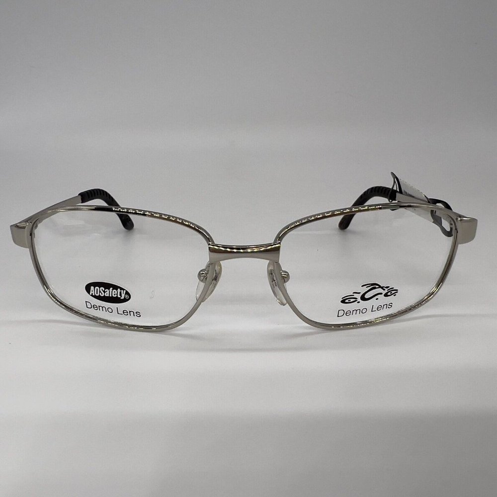 AOSafety Rebel Z87-2 TRX Eyeglass Frames Rectangle Metal Chrome Silver 56-17-135